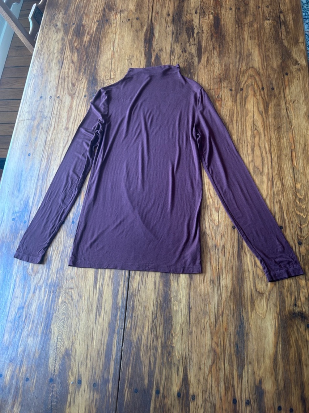 Modern Citizen Maroon Long-Sleeve Mock Neck Top